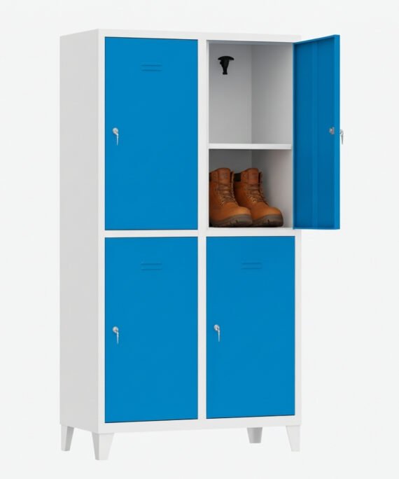 Ayakkabı Raflı Dörtlü Metal Soyunma Dolabı