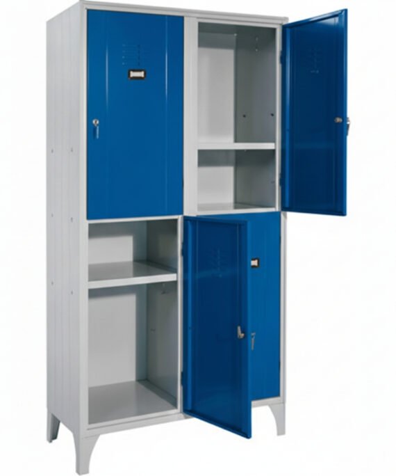 İç Raflı Bölmeli Metal Dörtlü Soyunma Dolabı