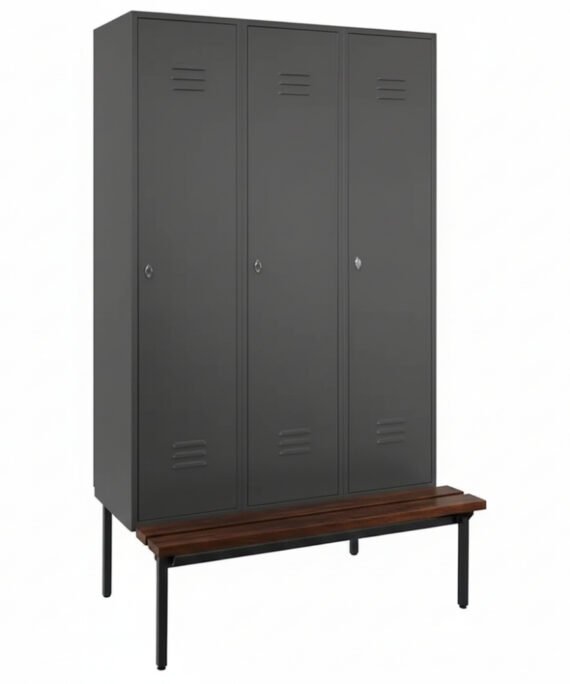 Banklı Ayakkabılıklı Metal Soyunma Dolabı