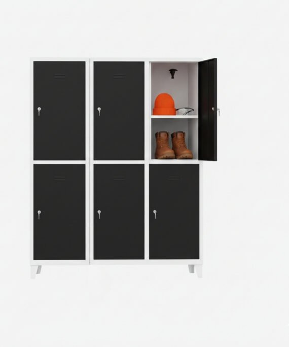 Ayakkabı Raflı Altılı Metal Personel Soyunma Dolabı