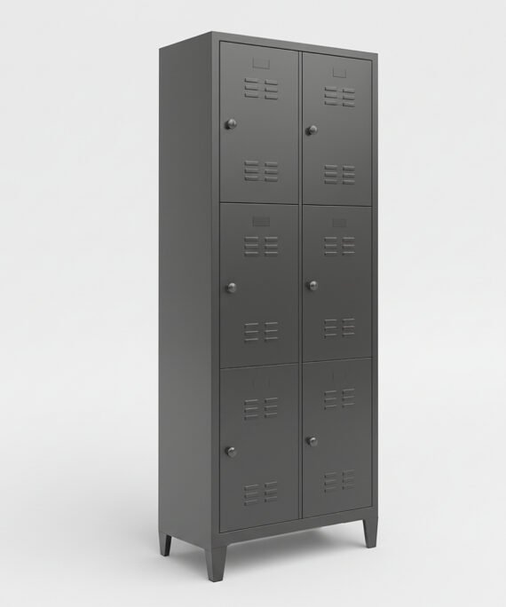 Dar Bölmeli Altılı Metal Personel Soyunma Dolabı