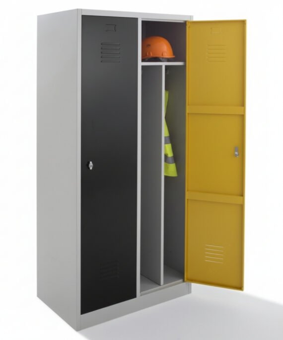 Kirli Temiz Bölmeli Metal İkili Kapaklı Soyunma Dolabı